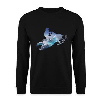 Motoneige Chemise Winter Snow Rider Winter Graphic - Sweat-shirt Unisexe - noir - Devant - Alina (178cm) & Michal (187cm)