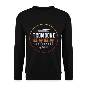 Posaune Musik Ohrkester Geschenk - Unisex Pullover - Schwarz - Vorne - Alina (178cm) & Michal (187cm)
