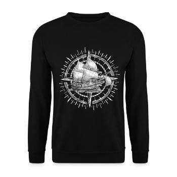 Sailing Tshirt Sailing Catamaran Boat for Regatta - Unisex Sweatshirt - black - Front - Alina (178cm) & Michal (187cm)