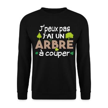 Bûcheron Forestier élagueur métier Forêt bois - Sweat-shirt Unisexe - noir - Devant - Alina (178cm) & Michal (187cm)