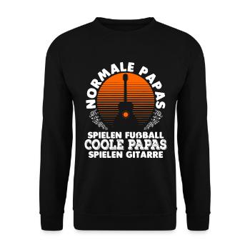 Gitarren Papa Gitarrenspieler Vater Vatertag - Unisex Pullover - Schwarz - Vorne - Alina (178cm) & Michal (187cm)