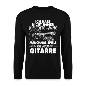 Gitarre Musikband Gitarrist Gitarrenspieler - Unisex Pullover - Schwarz - Vorne - Alina (178cm) & Michal (187cm)