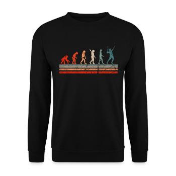 Tennis retro vintage Evolution für Tennisspieler - Unisex Pullover - Schwarz - Vorne - Alina (178cm) & Michal (187cm)