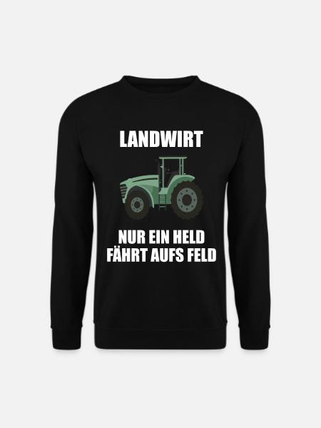 Traktor Landwirt Nur ein Held Fährt Aufs Feld - Unisex Pullover - Schwarz