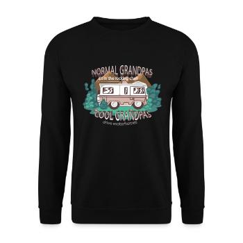 Coole Opas fahren Wohnmobil - Unisex Pullover - Schwarz - Vorne - Alina (178cm) & Michal (187cm)