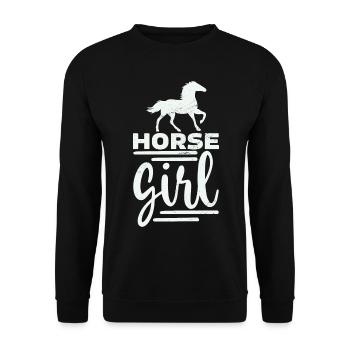 Horse Girl - Unisex Sweatshirt - black - Front - Alina (178cm) & Michal (187cm)