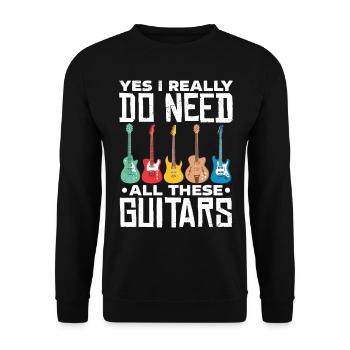 Gitarren - Unisex Pullover - Schwarz - Vorne - Alina (178cm) & Michal (187cm)