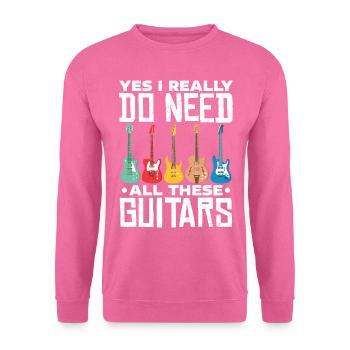 Guitares - Sweat-shirt Unisexe - rose - Devant