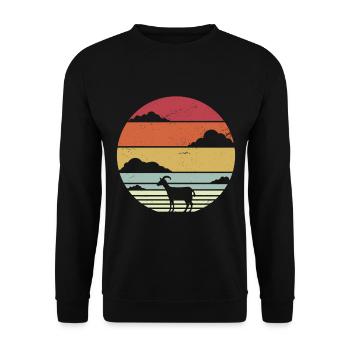 Ziege Retro - Unisex Pullover - Schwarz - Vorne - Alina (178cm) & Michal (187cm)
