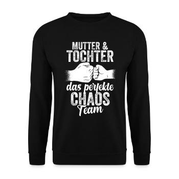 Mutter Und Tochter Muttertag - Unisex Pullover - Schwarz - Vorne - Alina (178cm) & Michal (187cm)