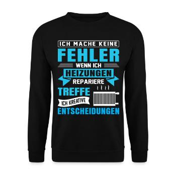 Heizungsbauer Heizungsbau Klempner Installateur - Unisex Pullover - Schwarz - Vorne - Alina (178cm) & Michal (187cm)