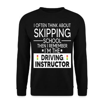 Driving School Car Driving Driver Driving Instructor - Unisex Sweatshirt - black - Front - Alina (178cm) & Michal (187cm)