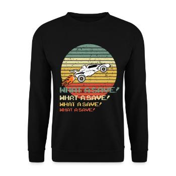 Rocket RC Car League Soccer Retro Vintage - Unisex Pullover - Schwarz - Vorne - Alina (178cm) & Michal (187cm)