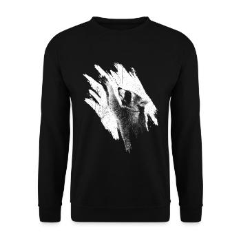 Raccoon Gift Racoon Ferret Lynx Nature - Unisex Sweatshirt - black - Front - Alina (178cm) & Michal (187cm)
