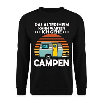 Camping Wohnwagen Urlaub Camper Wohnmobil Camping - Unisex Pullover - Schwarz - Vorne - Alina (178cm) & Michal (187cm)