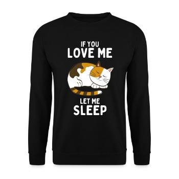 Schlafende Katze Lustiges Geschenk - Unisex Pullover - Schwarz - Vorne - Alina (178cm) & Michal (187cm)