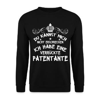 Patentante Patenkind Taufkind Täufling Taufe Tante - Unisex Pullover - Schwarz - Vorne - Alina (178cm) & Michal (187cm)
