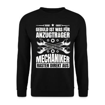 Mechaniker - Unisex Pullover - Schwarz - Vorne - Alina (178cm) & Michal (187cm)
