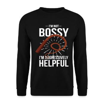 Dominant Whip Funny Fun Sayings - Unisex Sweatshirt - black - Front - Alina (178cm) & Michal (187cm)