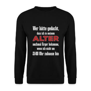 Ausgangssperre Corona Pandemie Hausarrest Lockdown - Unisex Pullover - Schwarz - Vorne - Alina (178cm) & Michal (187cm)