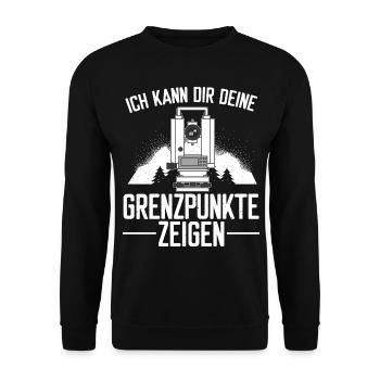 Geomatiker Bau Theodoloit Vermessungstechniker - Unisex Pullover - Schwarz - Vorne - Alina (178cm) & Michal (187cm)