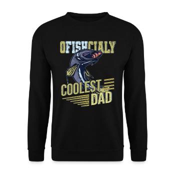 Bester Papa Angler Fischer Angeln Fisch Hecht - Unisex Pullover - Schwarz - Vorne - Alina (178cm) & Michal (187cm)