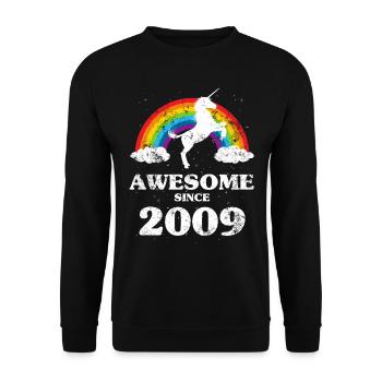 Vintage 2009 Year of Birth Birthday - Unisex Sweatshirt - black - Front - Alina (178cm) & Michal (187cm)
