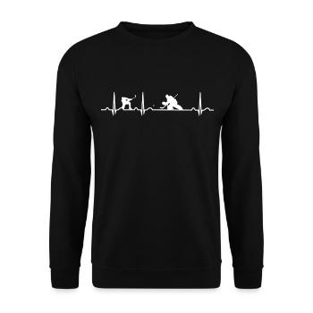 Battements de coeur hockey joueurs de hockey hockey hockey - Sweat-shirt Unisexe - noir - Devant - Alina (178cm) & Michal (187cm)