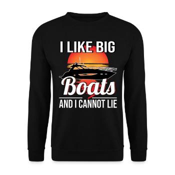 Yacht Boat Owner Boat Powerboat Motor yacht - Unisex Sweatshirt - black - Front - Alina (178cm) & Michal (187cm)