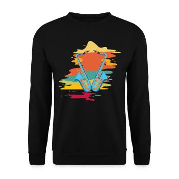 Saxophone - Unisex Pullover - Schwarz - Vorne - Alina (178cm) & Michal (187cm)