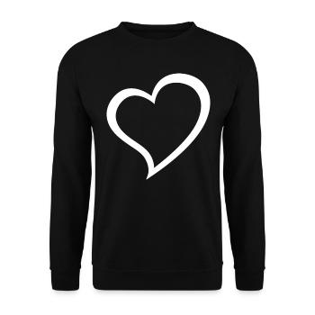 Coeur - Sweat-shirt Unisexe - noir - Devant - Alina (178cm) & Michal (187cm)