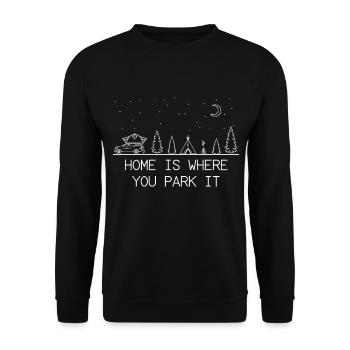 Home Is Where You Park It Dachzelt Camping Urlaub - Unisex Pullover - Schwarz - Vorne - Alina (178cm) & Michal (187cm)