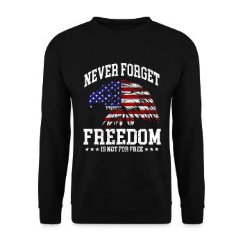 Memorial Day Never Forget Freedom Is Not For Free - Unisex Sweatshirt - black - Front - Alina (178cm) & Michal (187cm)