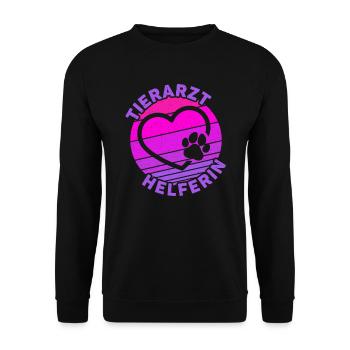 Tierarzthelferin Tiermedizinische Fachangestellte - Unisex Pullover - Schwarz - Vorne - Alina (178cm) & Michal (187cm)
