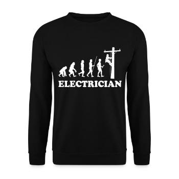 Electrician Electricity Artisan Gift Volt Watt - Unisex Sweatshirt - black - Front - Alina (178cm) & Michal (187cm)