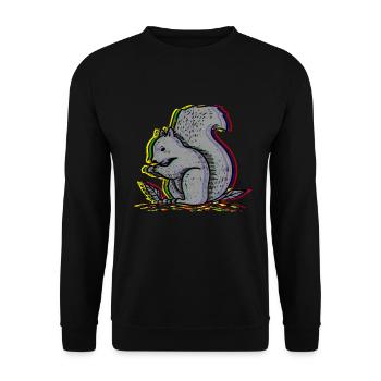 squirrel - Unisex Sweatshirt - black - Front - Alina (178cm) & Michal (187cm)
