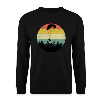 Gleitschirm Paragleiten Paragleiter Fallschirm Fli - Unisex Pullover - Schwarz - Vorne - Alina (178cm) & Michal (187cm)