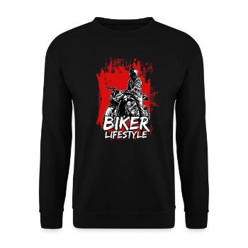 Motocycles / moto / moto biker - Sweat-shirt Unisexe - noir - Devant - Alina (178cm) & Michal (187cm)