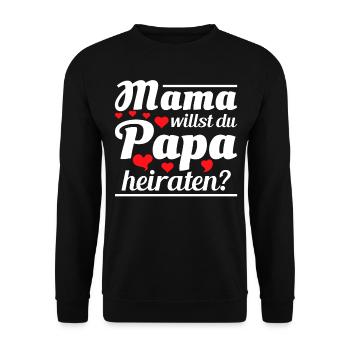 Want to get married? Marriage proposal ideas with child - Unisex Sweatshirt - black - Front - Alina (178cm) & Michal (187cm)