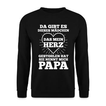Papa Und Tochter Vater Vatertag - Unisex Pullover - Schwarz - Vorne - Alina (178cm) & Michal (187cm)