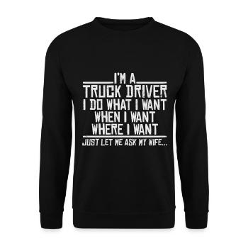Truck driver - Unisex Sweatshirt - black - Front - Alina (178cm) & Michal (187cm)