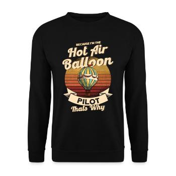 Ballonfahrer Retro Heißluftballon Geschenk - Unisex Pullover - Schwarz - Vorne - Alina (178cm) & Michal (187cm)
