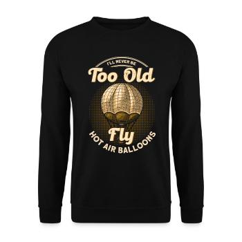 Heißluftballon Ballon Retro Geschenk - Unisex Pullover - Schwarz - Vorne - Alina (178cm) & Michal (187cm)