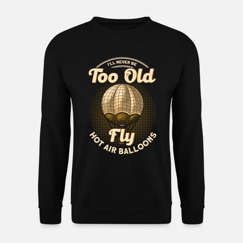 Montgolfière Ballon Retro Cadeau - Sweat-shirt Unisexe - noir