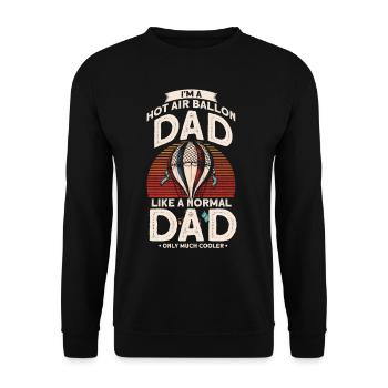 Papa Ballon Heißluftballon Geschenk - Unisex Pullover - Schwarz - Vorne - Alina (178cm) & Michal (187cm)