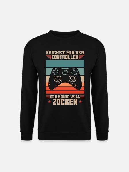 Reichet mir den Controller der König will zocken - Unisex Pullover - Schwarz