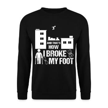 Pied Cassé fracture du pied cadeau enfant Parkour - Sweat-shirt Unisexe - noir - Devant - Alina (178cm) & Michal (187cm)