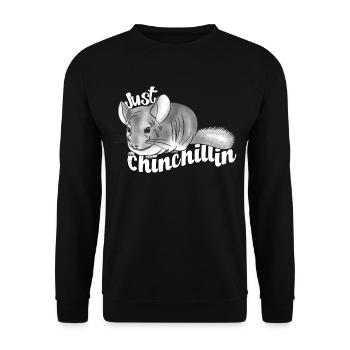Chinchilla niedliches Haustier - Unisex Pullover - Schwarz - Vorne - Alina (178cm) & Michal (187cm)