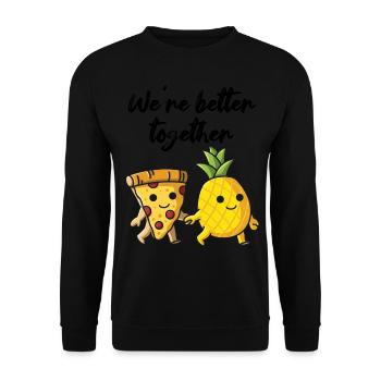 Hawaiian Pizza We're better together - Unisex Sweatshirt - black - Front - Alina (178cm) & Michal (187cm)