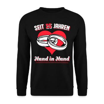 Mariage d’argent Cadeau - Sweat-shirt Unisexe - noir - Devant - Alina (178cm) & Michal (187cm)